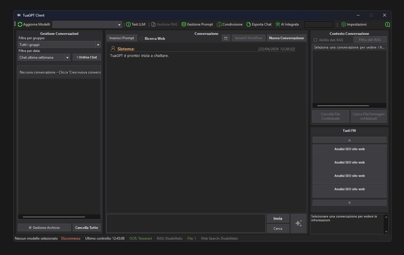 TuaGPT — interfaccia desktop Windows